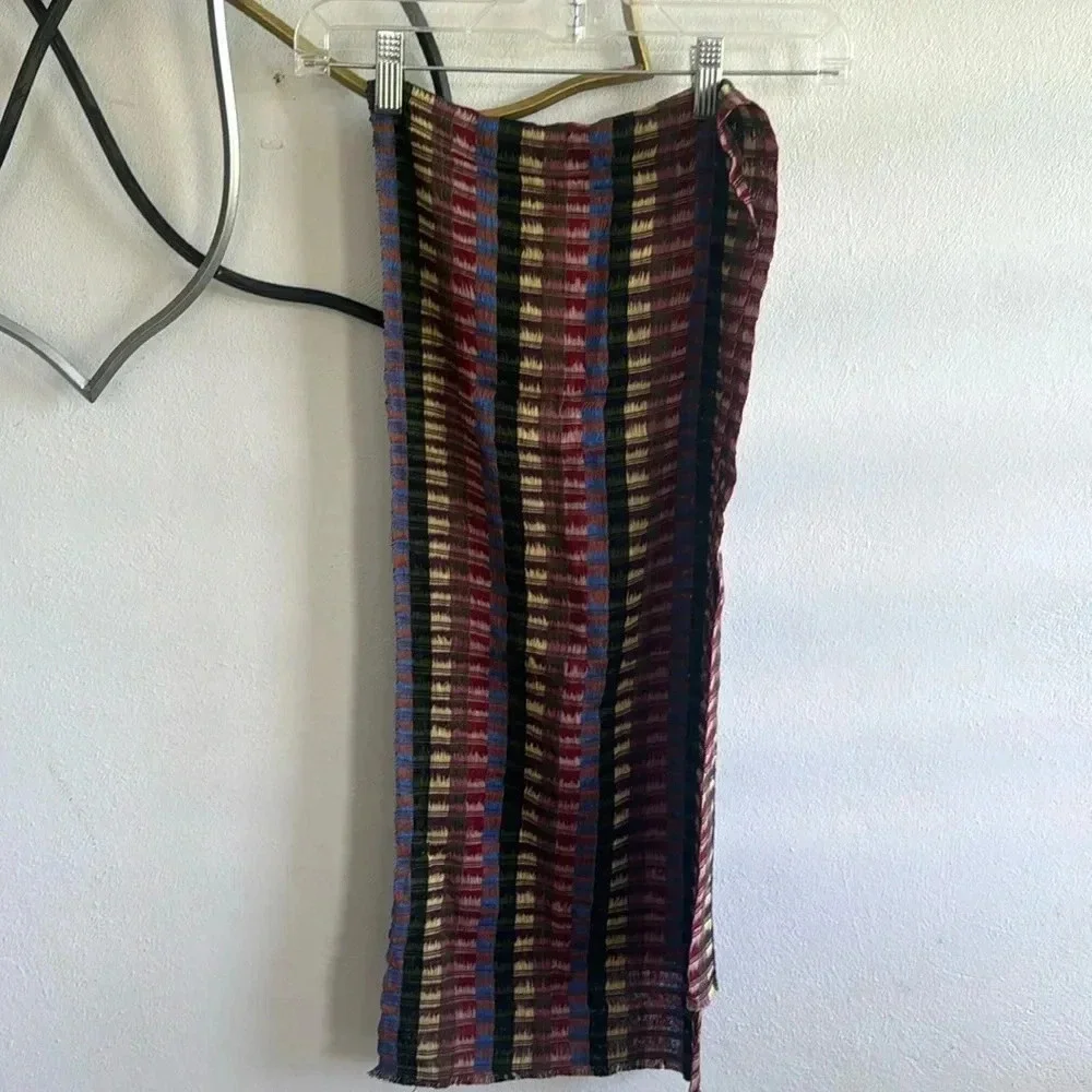 Boho Ethnic Woven Scarf Multicolor Festival Wrap Artisan Style